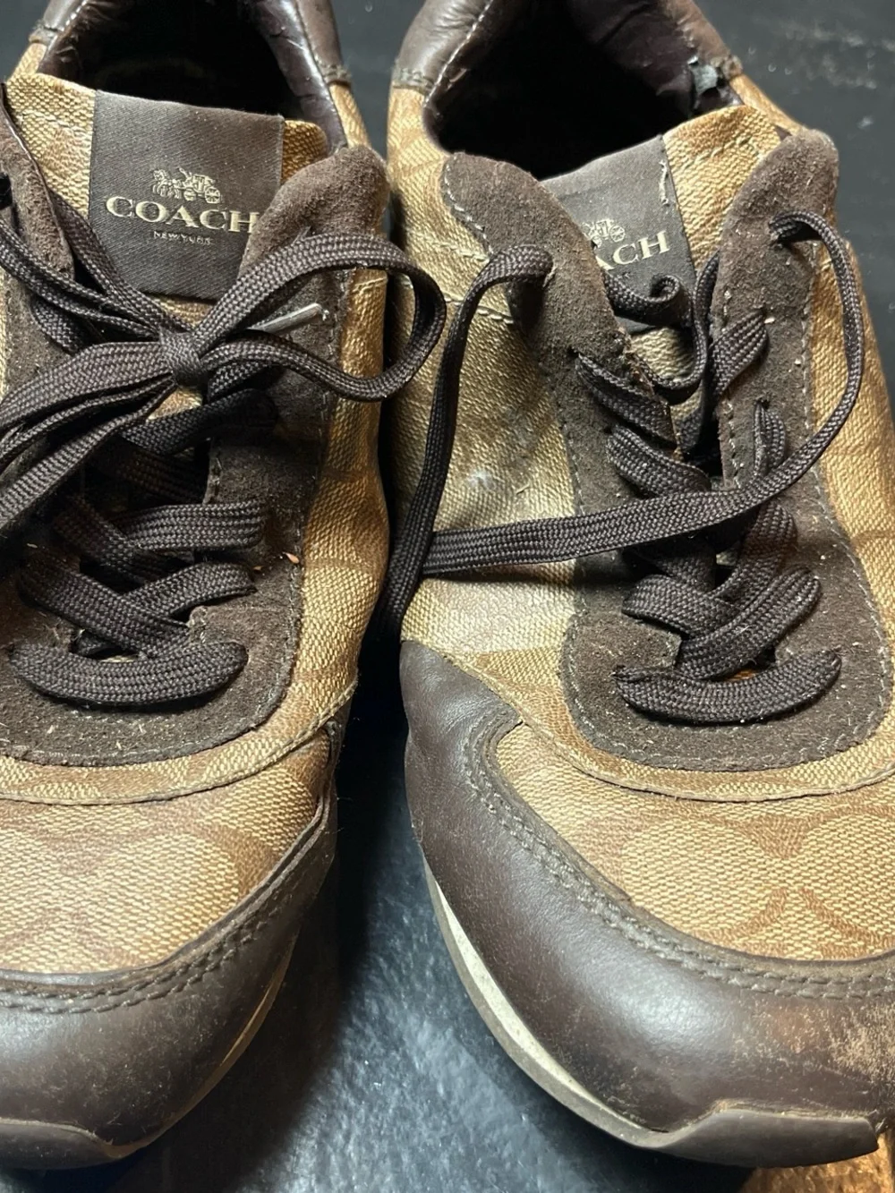 Coach Rebecca brown and tan sneakers size 9